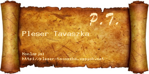 Pleser Tavaszka névjegykártya